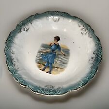 Antique LaFranciase Porcelain Bowl With Portrait Bathing Beauty picture