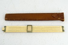 1915-1916 K&E Keuffel & Esser 4000 Series Polyphase Slide Rule Pat 1900 w Sheath picture