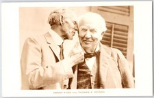 VINTAGE HENRY FORD THOMAS EDISON CONVERSATION ARTCRAFT RPPC POSTCARD PA picture