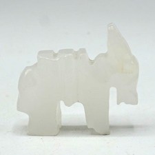 Carved White Onyx Stone Mule Donkey Burro Figurine Mexico picture