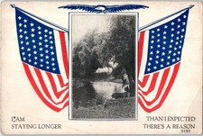 Vintage Postcard 1907-1915 I Am Staying Longer than Expected - World War I picture