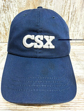 CSX Transportation Railroad Hat Navy Dad Cap White Puff Logo Helinger Cotton picture