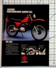 1982 Suzuki SP-125 Motorcycle Vintage Magazine Print Ad Dirt Bike Streetbike picture