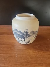 S.Western Navajo Vase Eagle, Bear, Elk, Air-Brushed, by M. Redhorse 5