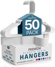 Utopia Home Plastic Hangers 50 Pack � Space Saving Clothes Hanger White | Durabl picture