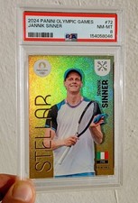 ⭐ OFFICIAL ROOKIE ⭐ Jannik Sinner PSA 8 Olympic Games CARD Panini RC Paris 2024 picture