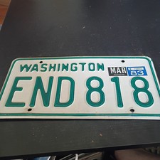 vintage 1983 washington state license plate END-818 picture