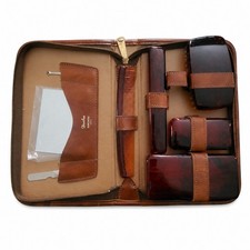Vintage 1960s Brecher Ranchero Mens Grooming Travel Kit Tortoiseshell Case picture