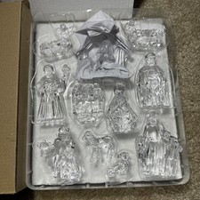 2019 Avon 11 Pc Nativity Scene Christmas Set Clear Acrylic Figures 2