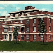 c1910s Columbus, Neb. Hospital Building Postcard American Art NE Antique A73 picture
