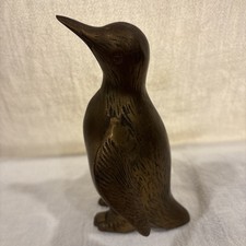 Vintage Mid Century Modern Brass Penguin Figurine 7” tall 4” wide picture