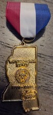 Vintage 1976-80 Cliff Finch Mississippi Governor's Staff medal gold wash picture
