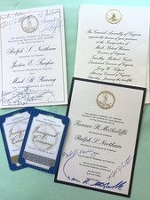 Rare Four Virginia Governor Inaugural Material:Warner, Kane, McAuliffe, Northam picture
