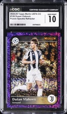 2024-25 TOPPS MERLIN UEFA CC #128 DUSAN VLAHOVIC CGC 10 GEM MINT picture