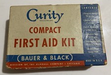 Vintage Full Never Used Complete Curity Compact First Aid Kit Chicago picture