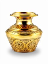 Handcrafted Brass Ashtalakshmi Kudam Traditional Brass Kalash Pot Pooja Lota picture
