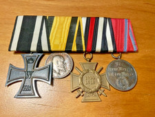 Original WW1 German 4 Place Medal Bar with Iron Cross picture
