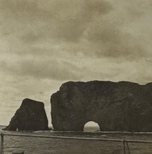 c1915  Perce Rock Québec, Canada - One-of-a-Kind Family Travel Photo Stereoview picture