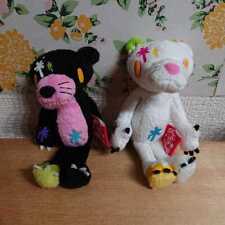 Chax GP Gloomy x Pink Panther Plush Mascot Ball chain White Black set of 2 picture