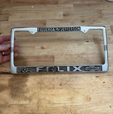 Felix Cat Chevy License Plate Frame Topper Chevrolet Car Truck Patina Auto READ picture
