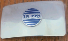 Triumph Men's Silver/Blue Metal Logo Interchangeable Belt Buckle Fits 1.5