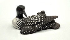 Nature's Window Roger Desjardins Loon Huard & Baby Figurine picture