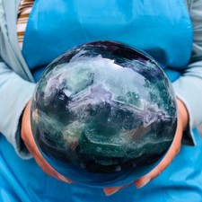 5.12LB Large Natural Fluorite Sphere Quartz Crystal Ball Energy Healing Stone picture