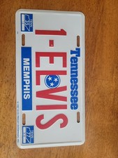 1-ELVIS Tennessee Memphis License Plate Metal 1987, Elvis Presley picture