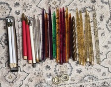 Vintage MCM Lucite Gold SilverFlake Taper Candles  ,Easy Lite Candles Christmas  picture