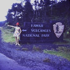 Vintage 126mm Photo Slide 1970s Hawaii Volcanoes National Park Signage Retro picture