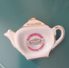 RARE Vintage Houston Astrodome Texas Ceramic Tea Bag Holder Teapot MCM picture