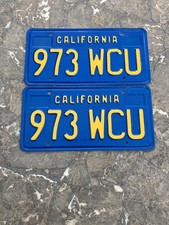 1970s CALIFORNIA LICENSE PLATE PAIR YOM CLEAR NICE CONDITION picture