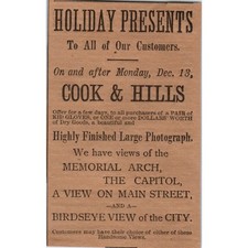 Cook & Hills Holiday Presents 1886 Hartford CT Victorian Ad AB8-HT1 picture