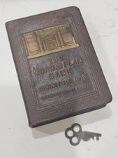 VTG Morris Savings Bank Springfield Ohio Promo Coin Bank Book of Thrift  picture