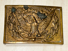 Original Indian Wars US Brass Belt Buckle picture