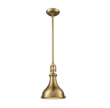 ELK Lighting Rutherford Mini Pendant Light - 1-Light - Satin Brass 57070-1 picture