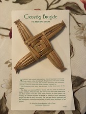 NEW Traditional St. Brigid's Wall Cross, Celtic Cross Decor Irish handmade NIP picture