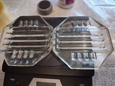 VTG PAIR OF SAFEX OCTAGONAL HEAVY GLASS ASHTRAYS Read   picture