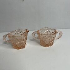 Pink Imperial Glass Open Sugar And Creamer picture