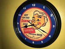 Sunshine Reading Pennsylvania Beer Bar Man Cave Retro Clock Advertising Sign picture