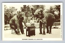 St Louis MO-Missouri, Elephant Training, Piano, St Louis Zoo, Vintage Postcard picture