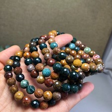 5Pcs Wholesal Natural Ocean Jasper  bracelets Crystal ball sphere facet 8mm picture
