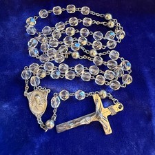 Vintage AG Inc. Sterling Silver Rosary Crystal Aves & Sterling Paters USA 37g picture