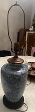 Vintage Asian Chinese Blue & White Porcelaine Lamp 34