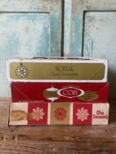 Vintage Coby Noelle Glass Ball Christmas Ornaments Lot 34 Red Blue 3 Boxes 2.25