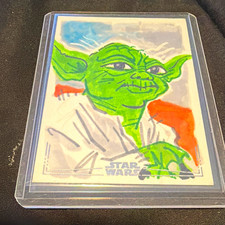 Topps 2011 Star Wars Yoda Sketch Card Hard Signed Auto Joey Mason CAMP11 picture