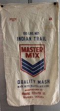 Vintage McMillen Feed Mills Master Mix Quality Mash Concentrate Farm Linen Bag picture