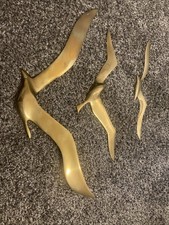 Vintage 3 Pc Brass Seagulls picture
