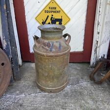 VTG 10 GALLON STEEL  MILK CAN W LID   FARM FRESH With HANDLE 30S 40S No Lid picture