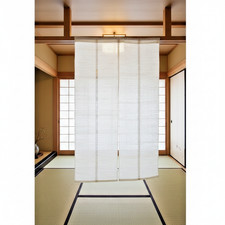 Japanese Linen Noren Curtain IONO Weave Ecru 90x150 Handcrafted Ramie Japan New picture